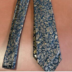 Rare Tie w Imported Silk from France 18 Karat Gold label for Charles Mosel Store